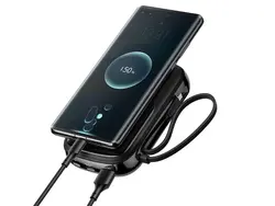 پاور بانک فست شارژ باسئوس Baseus Qpow Digital Display PPQD-I با توان 22.5W و ظرفیت 20000mAh و کابل متصل Type-C