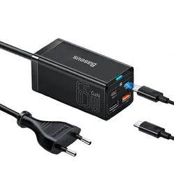 شارژر چهار پورت فست شارژ باسئوس مدل CCGP040101 با توان 65W