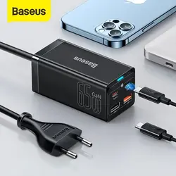 شارژر چهار پورت فست شارژ باسئوس مدل CCGP040101 با توان 65W