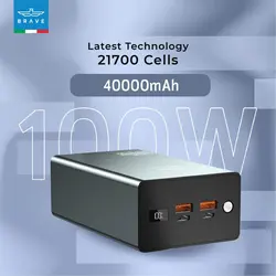 پاور بانک 40000 میلی آمپر مدل Brave 40000mAh 100W Super Fast Charger Portable Power Bank BPB-40 با توان 100W