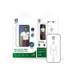 محافظ صفحه نمایش شیشه ای مات آیفون 13 و 13 پرو گرین Green iPhone 13/13 Pro HD Matte Pro Glass GN3AG13PR