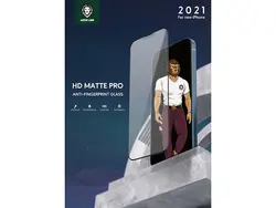 محافظ صفحه نمایش شیشه ای مات آیفون 13 و 13 پرو گرین Green iPhone 13/13 Pro HD Matte Pro Glass GN3AG13PR