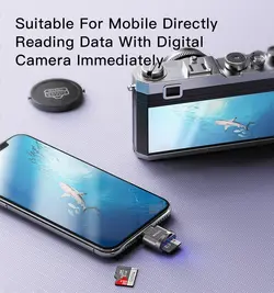 هاب و مدبل لایتنینگ به مموری TF CARD یسیدو YESIDO OTG CARD READER LIGHTNING GS18