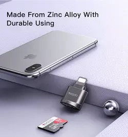 هاب و مدبل لایتنینگ به مموری TF CARD یسیدو YESIDO OTG CARD READER LIGHTNING GS18