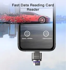 هاب و مدبل لایتنینگ به مموری TF CARD یسیدو YESIDO OTG CARD READER LIGHTNING GS18