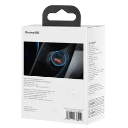 شارژر فندکی باسئوس مدل Baseus Golden Contactor Max Dual Fast Charger Car Charger U+C CGJM000103 با توان 60W