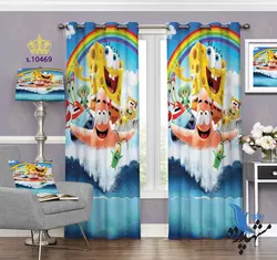 پرده پانچ کودکانه طرح بابت اسفنجی S10469