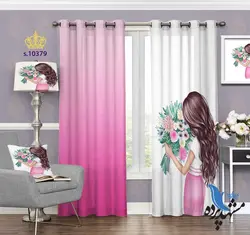 پرده پانچ کودکانه طرح دخترانه S10379