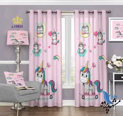 پرده پانچ کودکانه طرح اسب تک شاخ S10925
