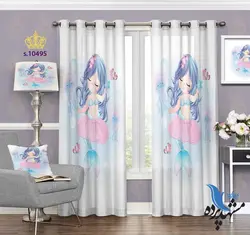 پرده پانچ کودکانه طرح پری دریایی S10495