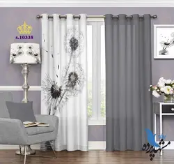 پرده پانچ پذیرایی طرح گل قاصدک S10338