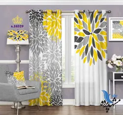 پرده پانچ گلدار طرح برگ S10329