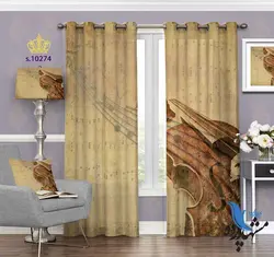 پرده پانچ کلاسیک طرح موزیکال S10274