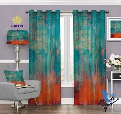 پرده پانچ پذیرایی طرح رنگی S10319