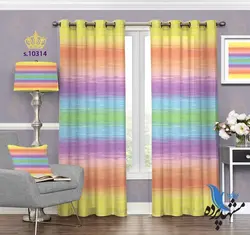 پرده پانچ پذیرایی طرح رنگین کمان S10314