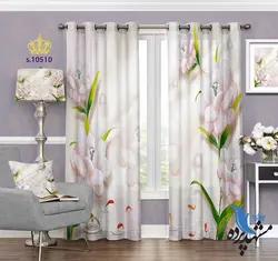 پرده پانچ پذیرایی طرح گل S105410