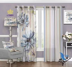 پرده پانچ پذیرایی طرح گل S10483