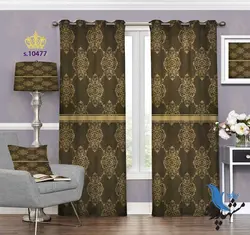 پرده پانچ پذیرایی طرح اسلیمی S10477