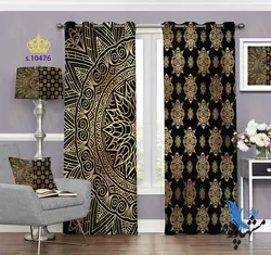 پرده پانچ پذیرایی طرح اسلیمی S10476