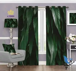 پرده پانچ پذیرایی طرح برگ S10460