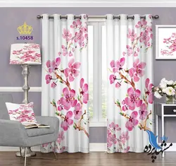 پرده پانچ پذیرایی طرح گل S10458