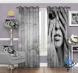 پرده پانچ پذیرایی طرح چهره S10446