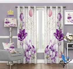 پرده پانچ پذیرایی طرح گل S10444