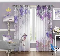 پرده پانچ پذیرایی طرح گل S10441