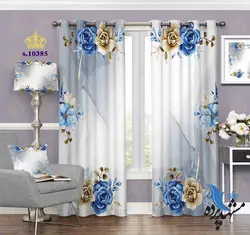 پرده پانچ پذیرایی طرح گل S10385