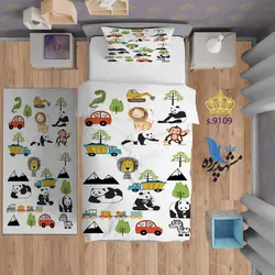 ست روتختی کودکانه طرح عروسک حیوانات S9109