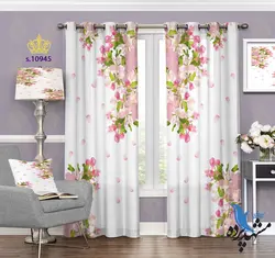 پرده پانچ پذیرایی طرح گلدار S10945