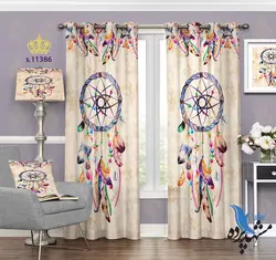 پرده پانچ فانتزی طرح پر سرخپوستی S11386