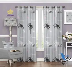 پرده پانچ پذیرایی طرح نخل S10966