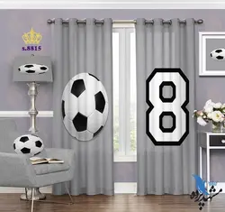 پرده پانچ ورزشی طرح توپ فوتبال و عدد هشت کد s8815