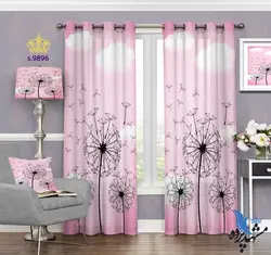 پرده پانچ فانتزی طرح قاصدک و ابر کد S9896