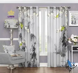 پرده پانچ فانتزی طرح چهره شکوفه و پرنده کد S9850