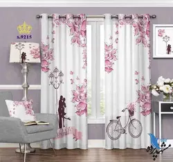 پرده پانچ فانتزی طرح عاشقانه دختر و پسر و دوچرخه کد S9215