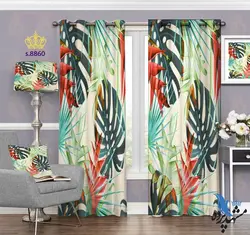 پرده پانچ فانتزی طرح برگ بزرگ کد S8860