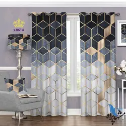 پرده پانچ فانتزی طرح مکعب های کوچک کد S8614