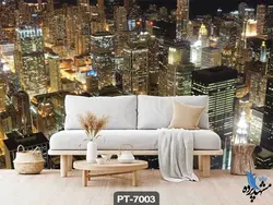 پوستر دیواری طرح ساختمان های مرتفع کد PT7003