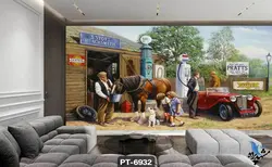 پوستر دیواری طرح اصطبل اسب کد PT6932