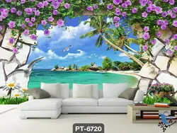 پوستر دیواری طرح منظره ساحل کد PT6720