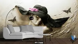 پوستر دیواری طرح مجسمه زن کلاهدار کد PT7365