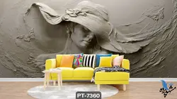 پوستر دیواری طرح مجسمه زن کلاهدار کد PT7360