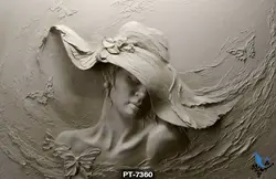 پوستر دیواری طرح مجسمه زن کلاهدار کد PT7360