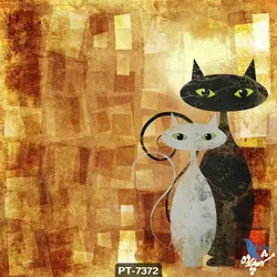 پوستر دیواری فانتزی طرح گربه کد PT7372