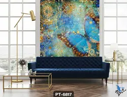 پوستر دیواری فانتزی طرح پروانه آبی کد PT6817