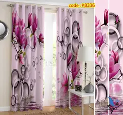پرده پانچ طرح گل سه بعدی و آب کد p-8336