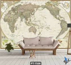 پوستر دیواری طرح نقشه جهان کد PT7326