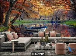 پوستر دیواری طرح منظره تالاب کد PT6712